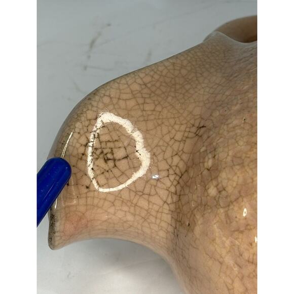 MCM Hull Pastels Pottery NULINE 1 QT Ice Lip PITCHER Peach Fish Scale AS IS - Picture 9 of 11